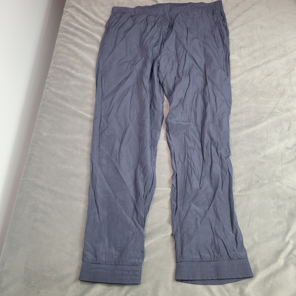 Hive & Honey Womens Navy Blue Cotton Blend‎ Elastic Waist Jogger Pants Size M